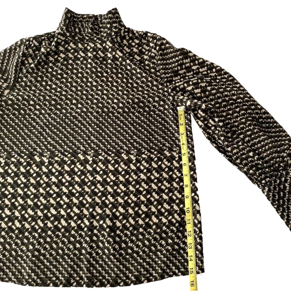 Who What Wear Top Womens Small Black Green Houndstooth Business Casual Office - Picture 10 of 13